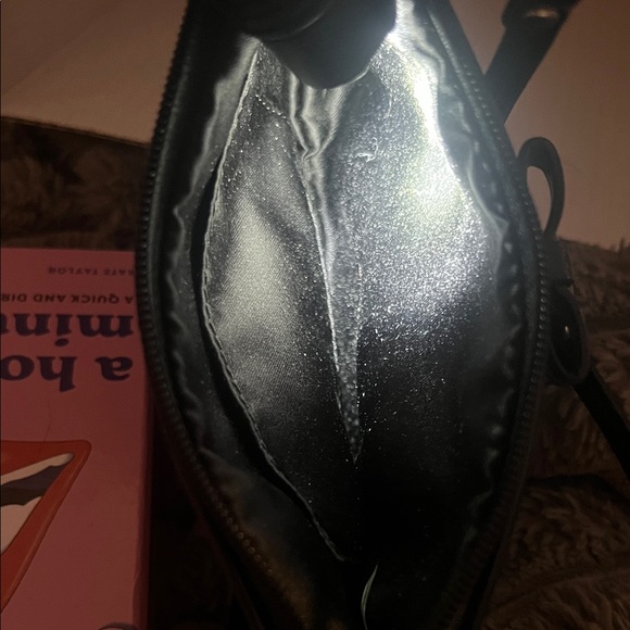 Coach Black Embossed Wristlet with Heart Charm - Picture 5 of 5